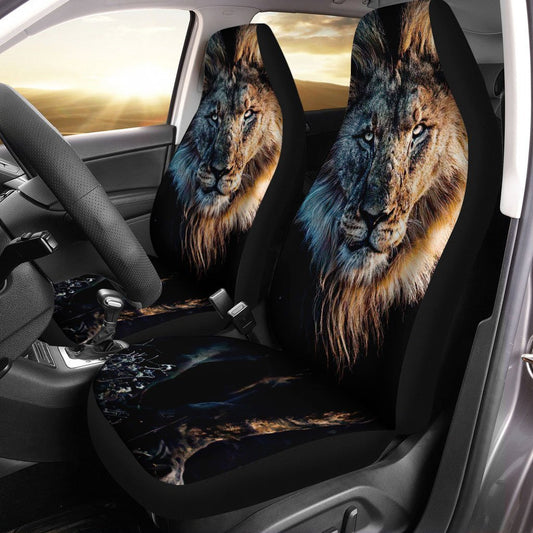 Great Dad Lion Car Seat Covers Custom Car Accessories Gift For Dad - Gearcarcover - 1