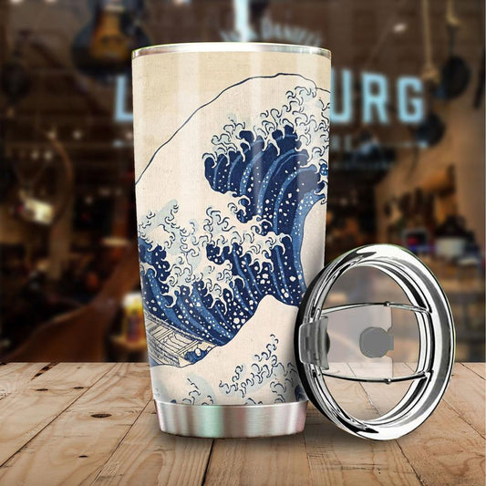 Great Wave Tumbler Stainless Steel Custom - Gearcarcover - 1