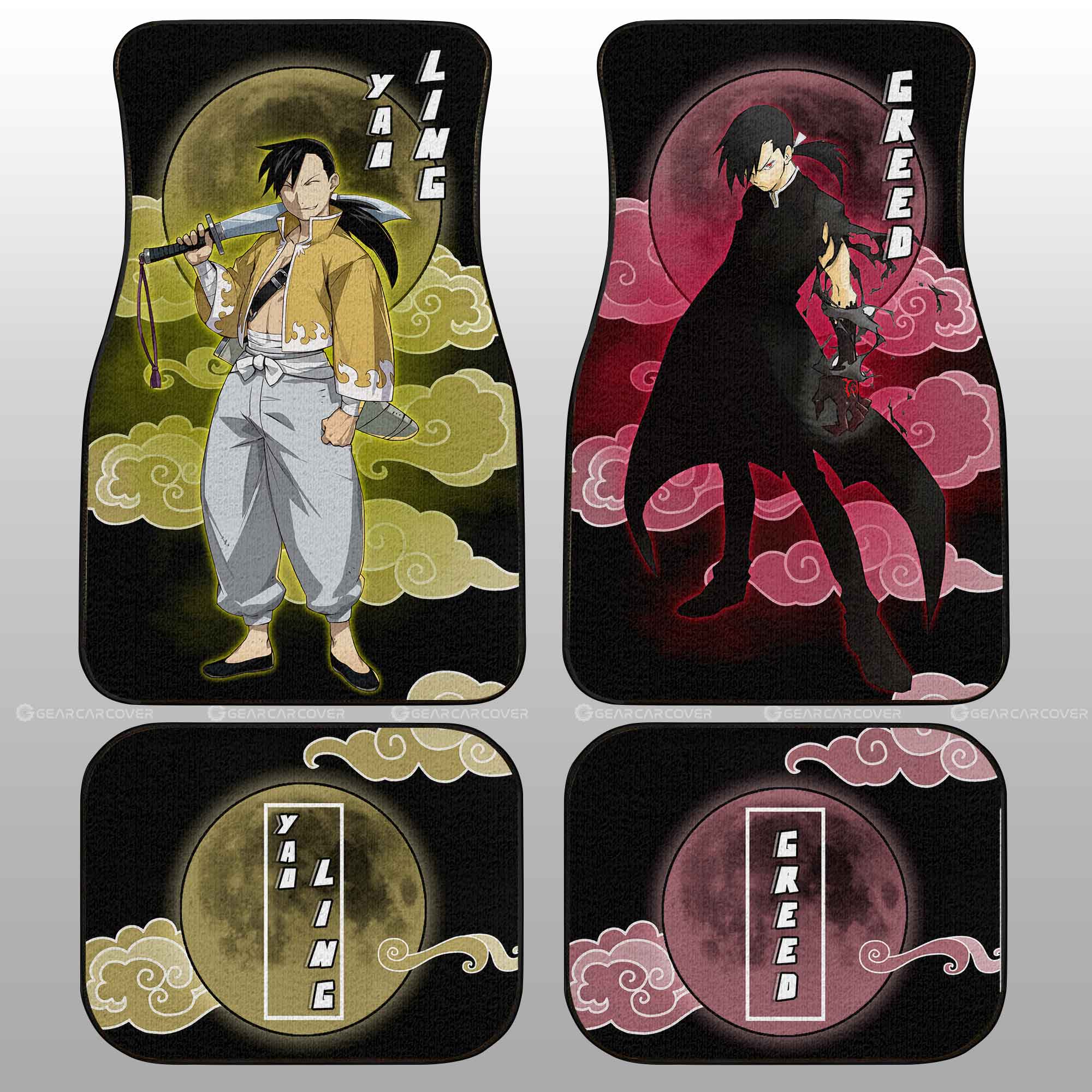 Greed And Ling Yao Car Floor Mats Custom Anime Fullmetal Alchemist Car Interior Accessories - Gearcarcover - 1