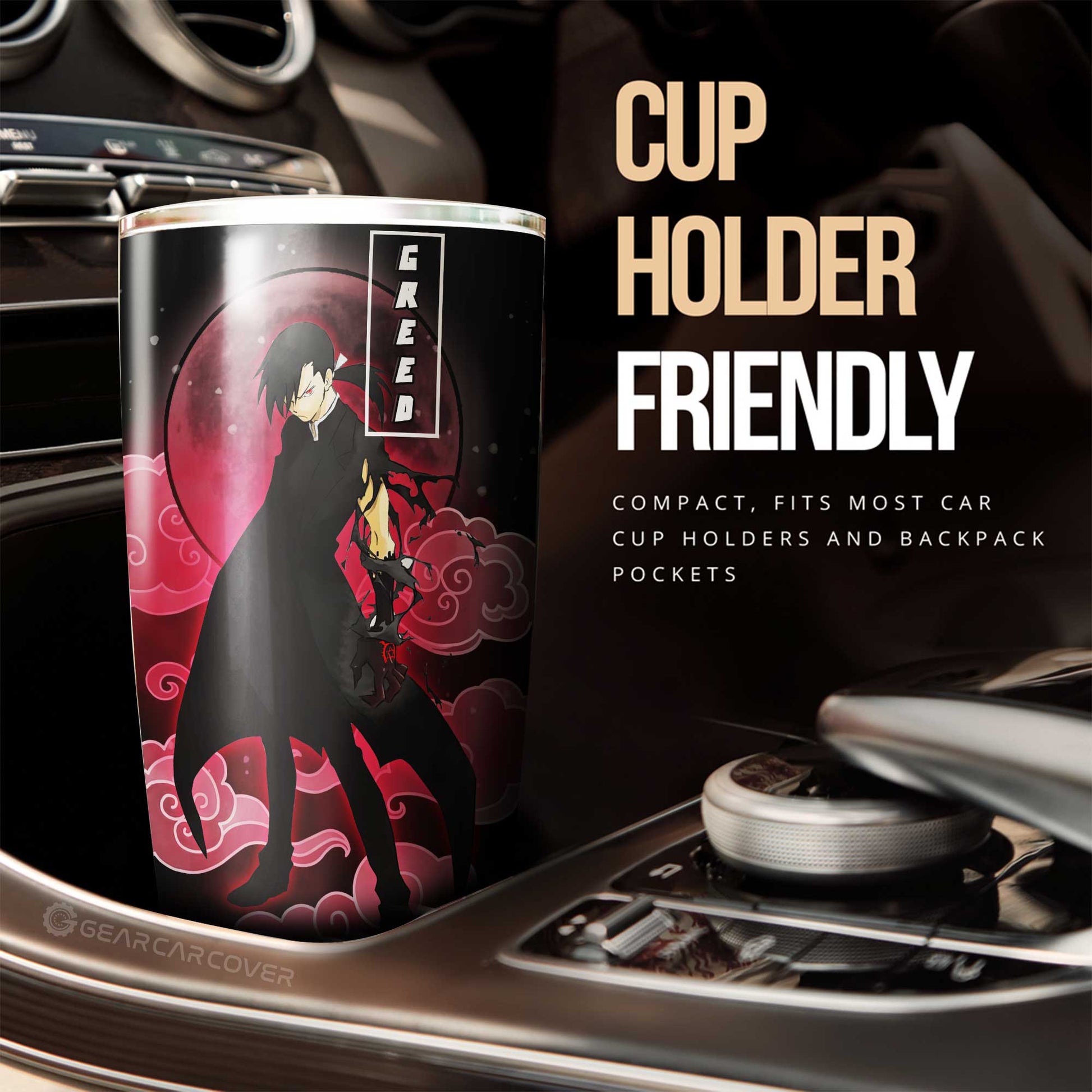 Greed Tumbler Cup Custom Fullmetal Alchemist Anime Car Interior Accessories - Gearcarcover - 2