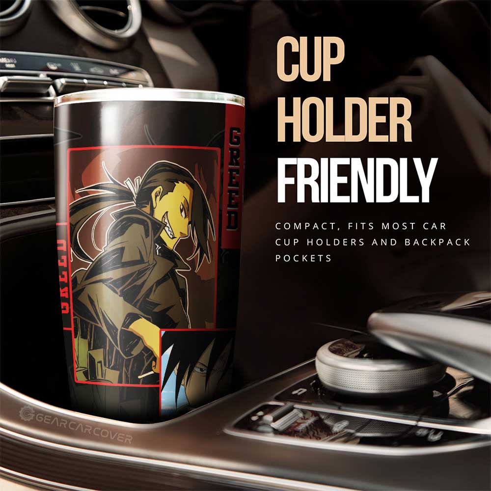 Greed Tumbler Cup Custom Fullmetal Alchemist Anime - Gearcarcover - 2