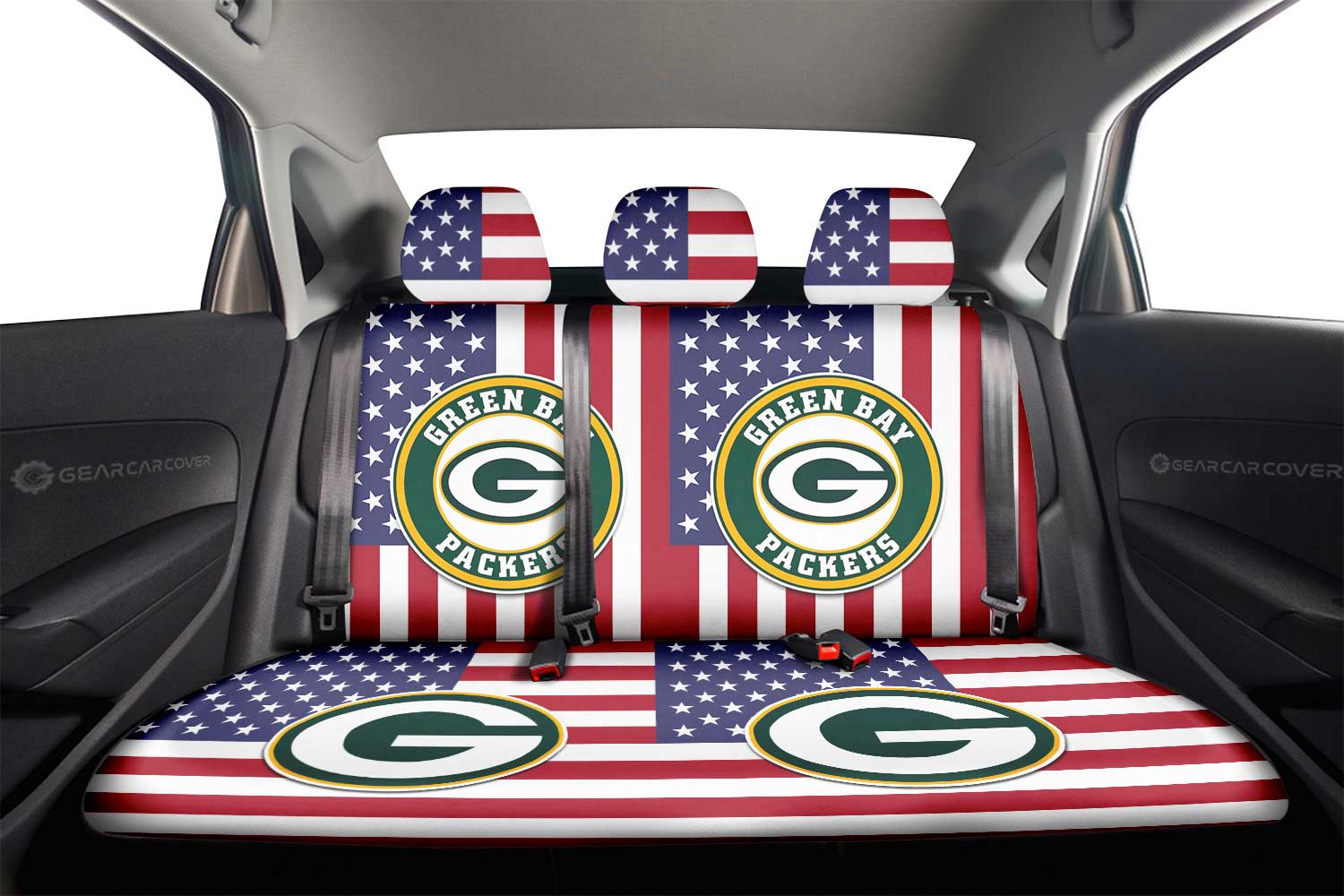 Green Bay Packers Car Back Seat Cover Custom Car Accessories - Gearcarcover - 2