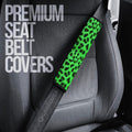 Green Cheetah Skin Seat Belt Covers Custom Animal Skin Printed Car Interior Accessories - Gearcarcover - 3