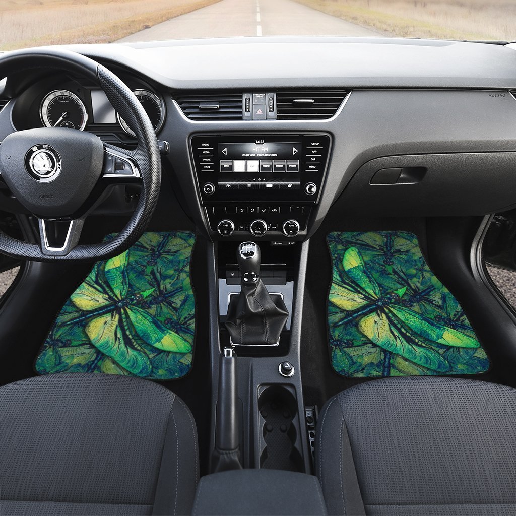 Green Dragonfly Car Floor Mats Custom Car Accessories Gift Idea - Gearcarcover - 3