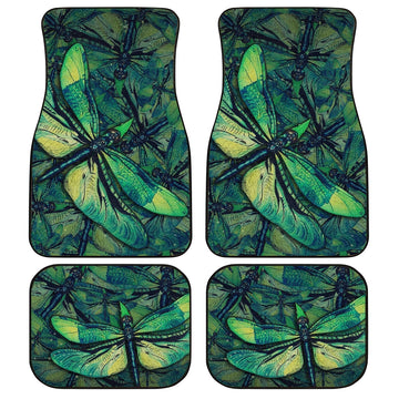 Green Dragonfly Car Floor Mats Custom Car Accessories Gift Idea - Gearcarcover - 1