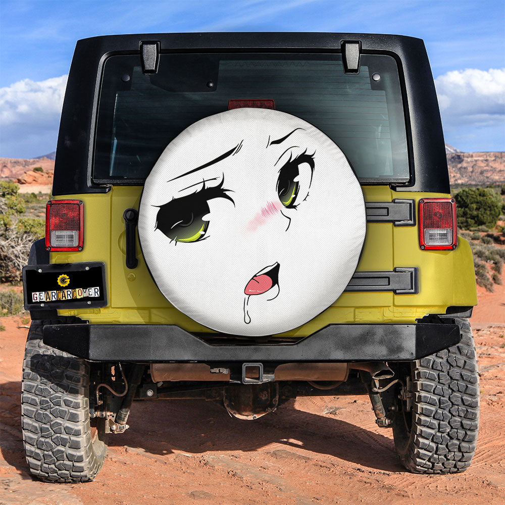 Green Eyes Ahegao Face Spare Tire Covers Custom Ahegao Style Car Accessories - Gearcarcover - 3