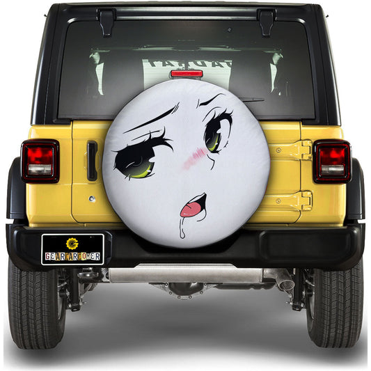 Green Eyes Ahegao Face Spare Tire Covers Custom Ahegao Style Car Accessories - Gearcarcover - 1