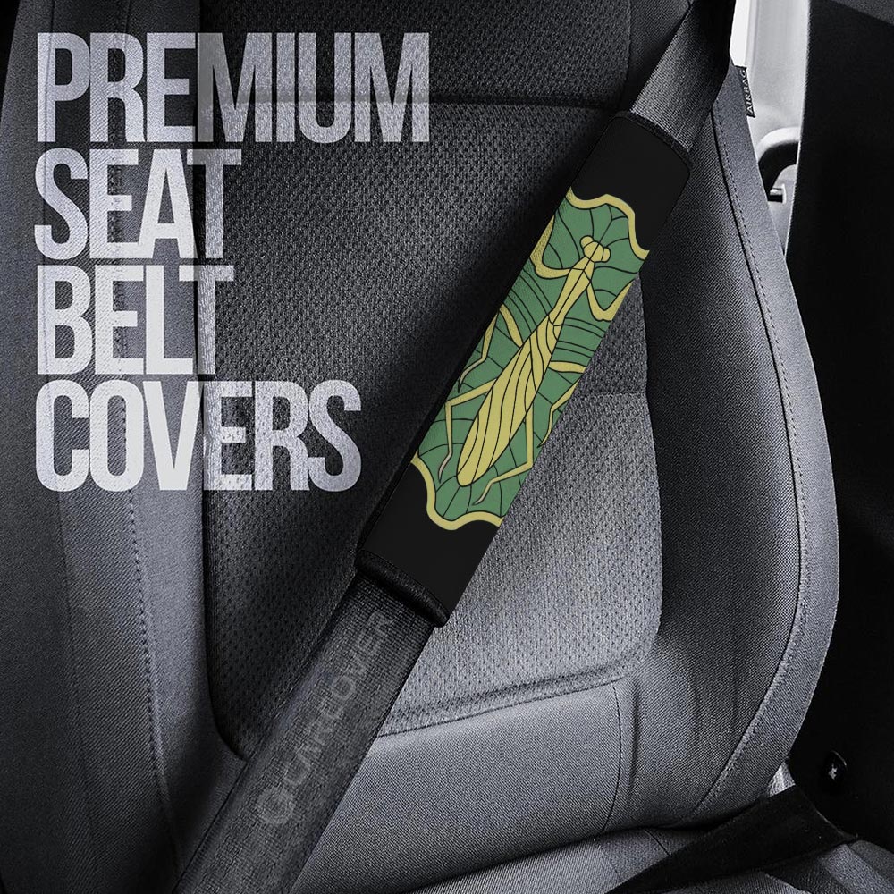 Green Mantis Seat Belt Covers Custom Black Clover Anime Car Accessories - Gearcarcover - 2