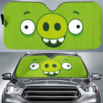 Green Pig Car Sunshade Custom Cartoon Eyes Car Accessories - Gearcarcover - 1