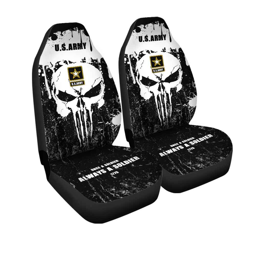 Grunge Skull Car Seat Covers Custom US Army Car Accessories - Gearcarcover - 3