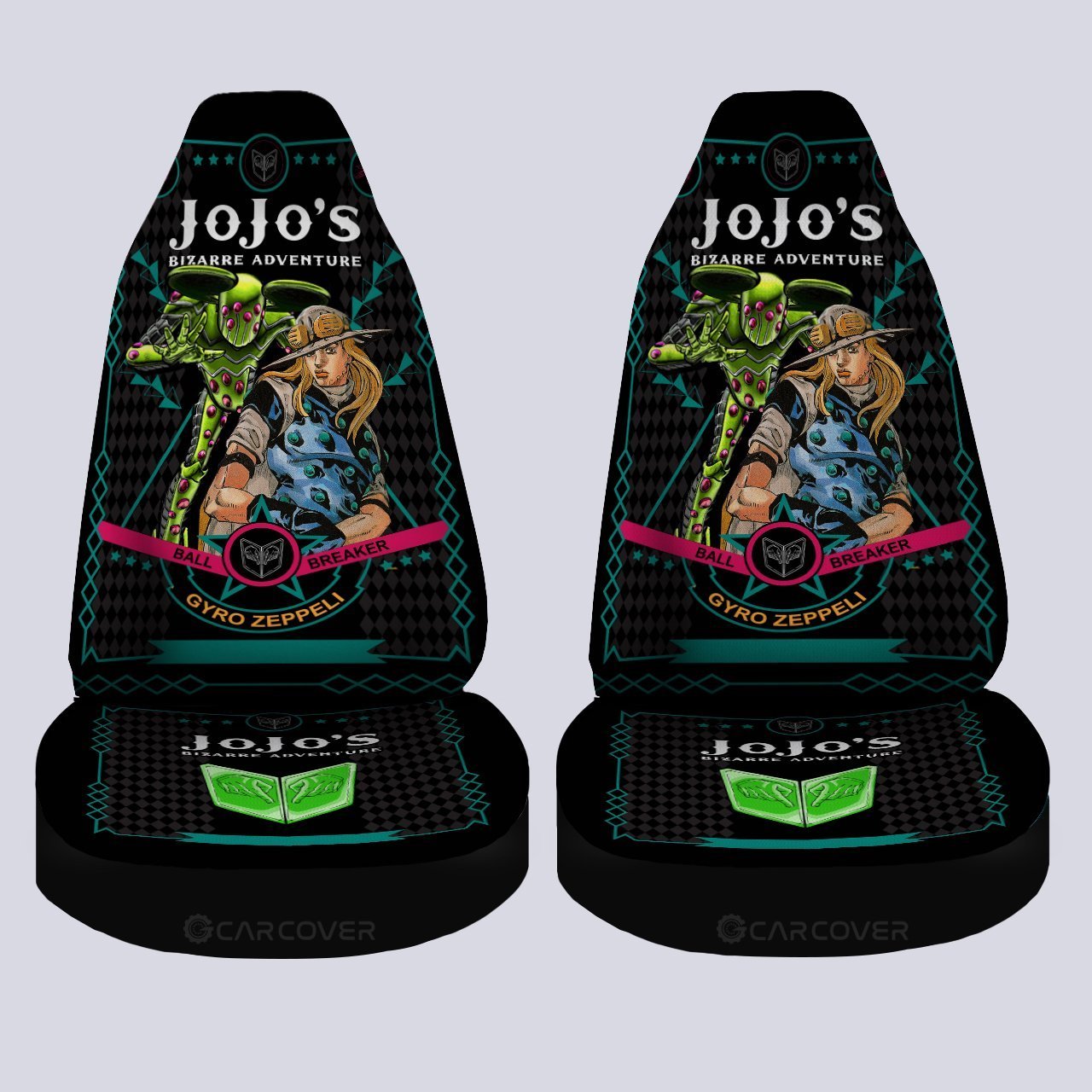 Gyro Zeppeli Car Seat Covers Custom Anime JoJo's Bizarre Adventure Car Interior Accessories - Gearcarcover - 4