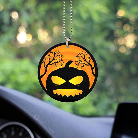 Halloween Creepy Pumpkin Ornament Custom Car Accessories - Gearcarcover - 2