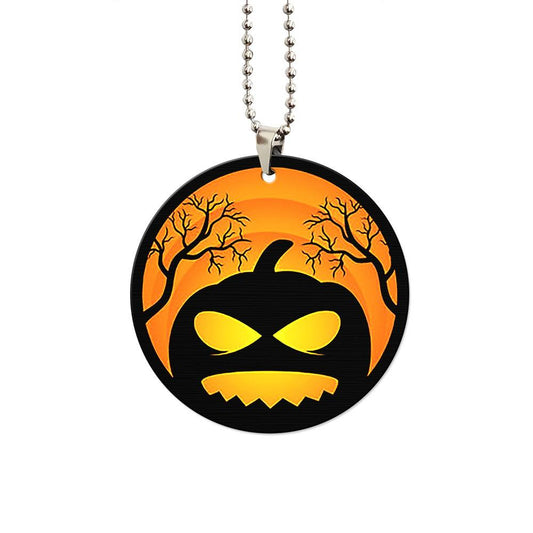 Halloween Creepy Pumpkin Ornament Custom Car Accessories - Gearcarcover - 1
