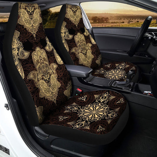 Hamsa Hand Mandala Car Seat Covers Custom Yoga Car Accessories - Gearcarcover - 2