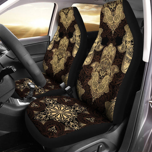 Hamsa Hand Mandala Car Seat Covers Custom Yoga Car Accessories - Gearcarcover - 1