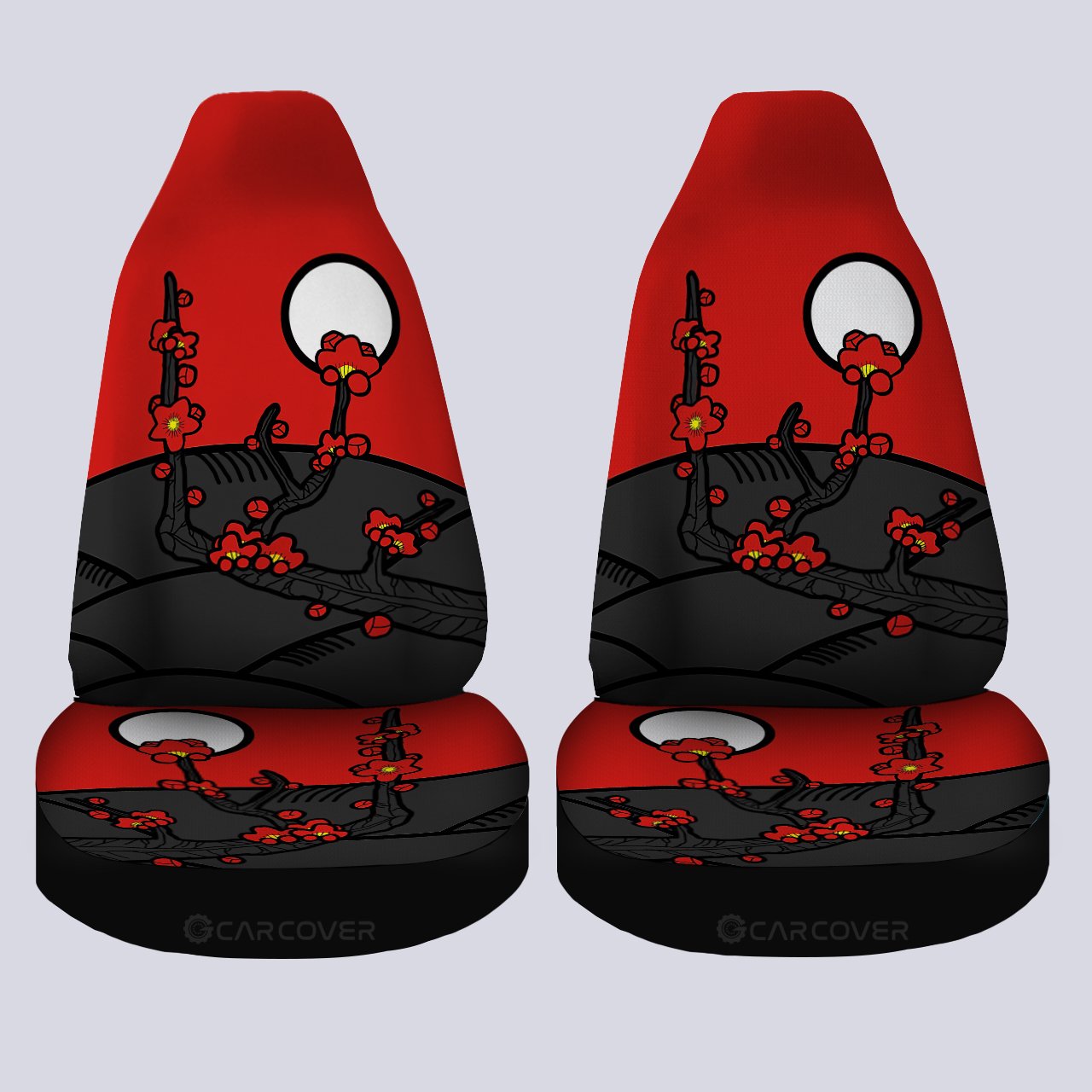 Hanafuda Day Red Car Seat Covers Custom Car Interior Accessories - Gearcarcover - 4