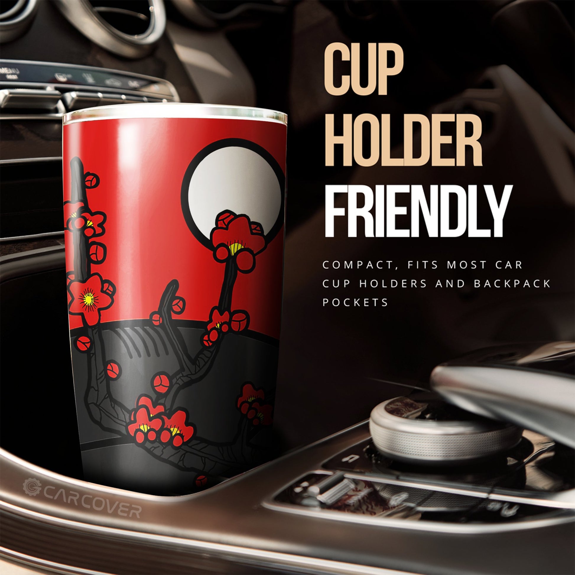 Hanafuda Day Red Tumbler Cup Custom Car Interior Accessories - Gearcarcover - 2