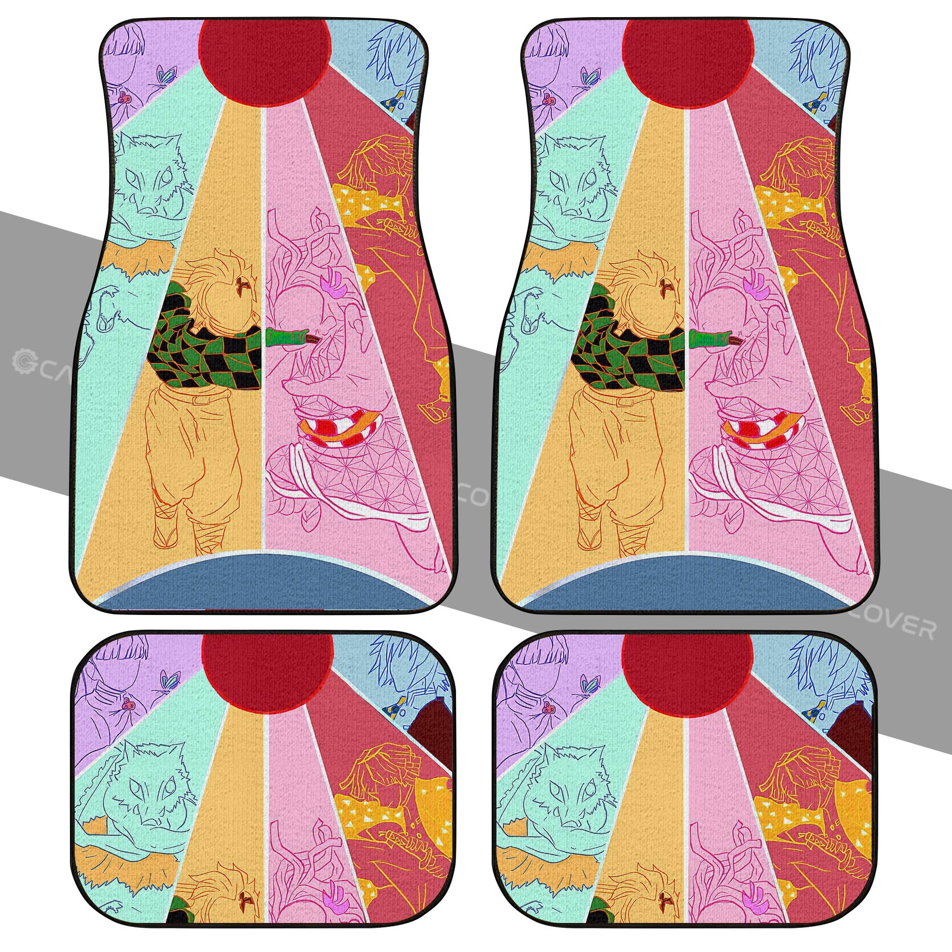 Hanafuda Demon Slayer Car Floor Mats Custom Anime Car Accessories - Gearcarcover - 2