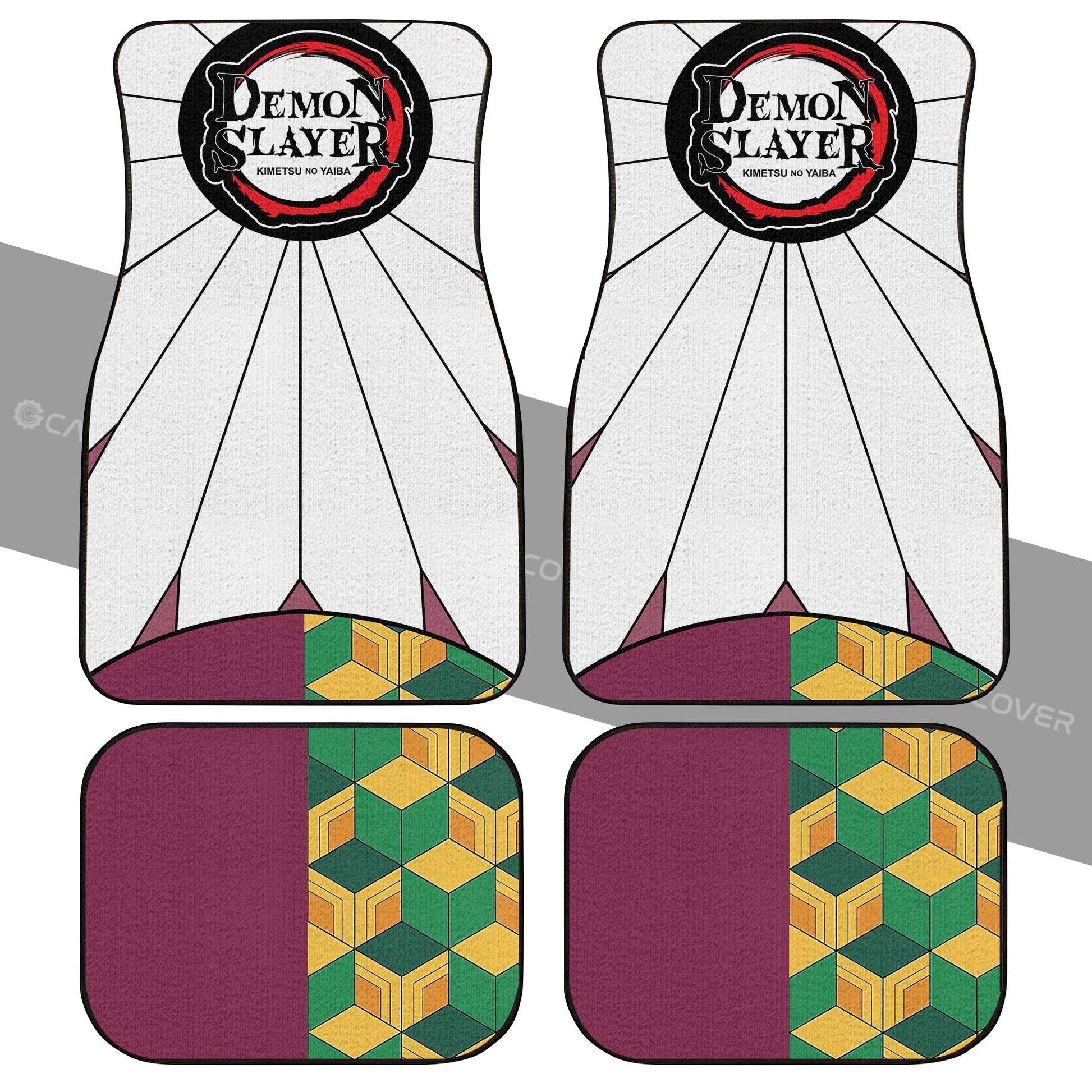 Hanafuda Giyuu Car Floor Mats Custom Demon Slayer Anime Car Accessories - Gearcarcover - 2