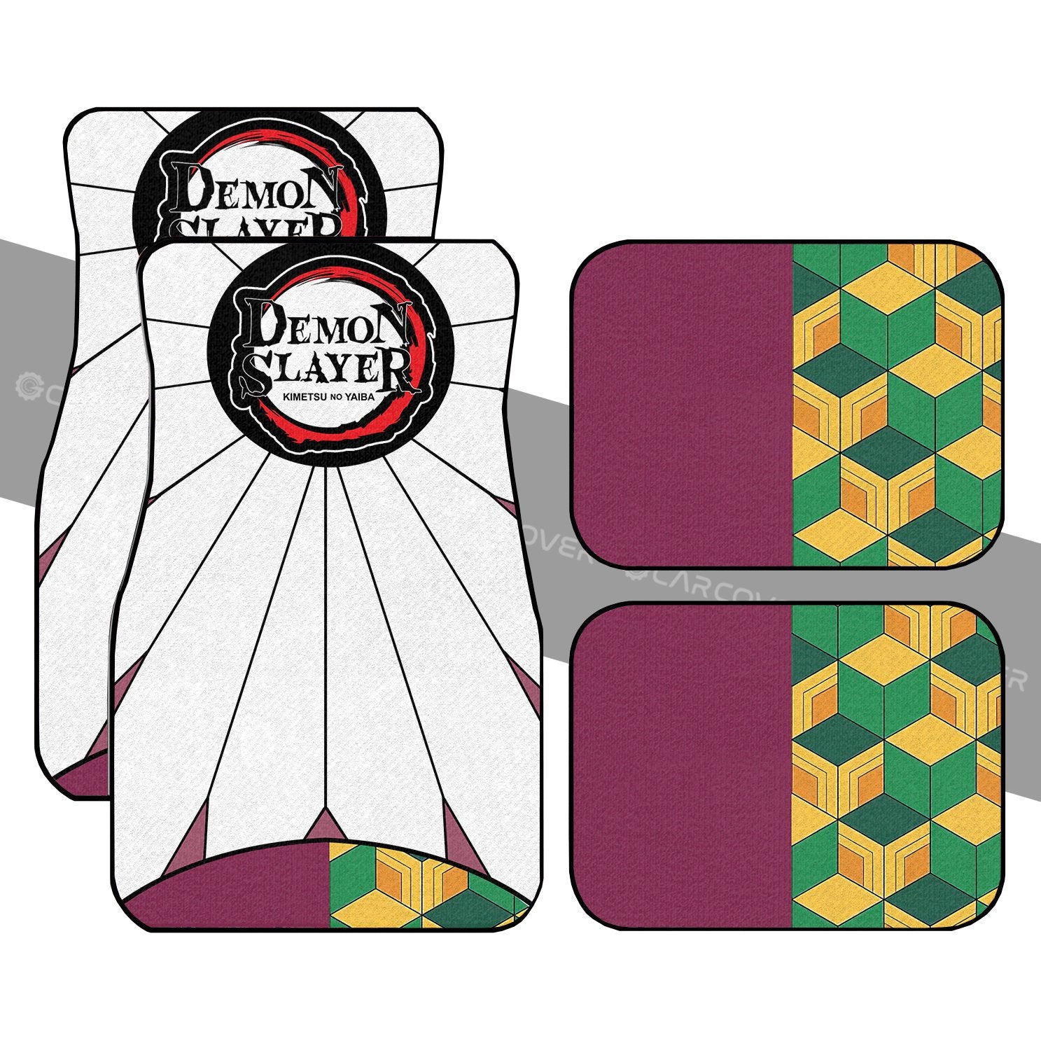 Hanafuda Giyuu Car Floor Mats Custom Demon Slayer Anime Car Accessories - Gearcarcover - 1