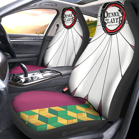 Hanafuda Giyuu Car Seat Covers Custom Demon Slayer Anime Car Accessories - Gearcarcover - 2