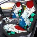 Hanafuda Great Wave Car Seat Covers Custom Tanjiro Uniform Anime Demon Slayer Car Accessories - Gearcarcover - 2