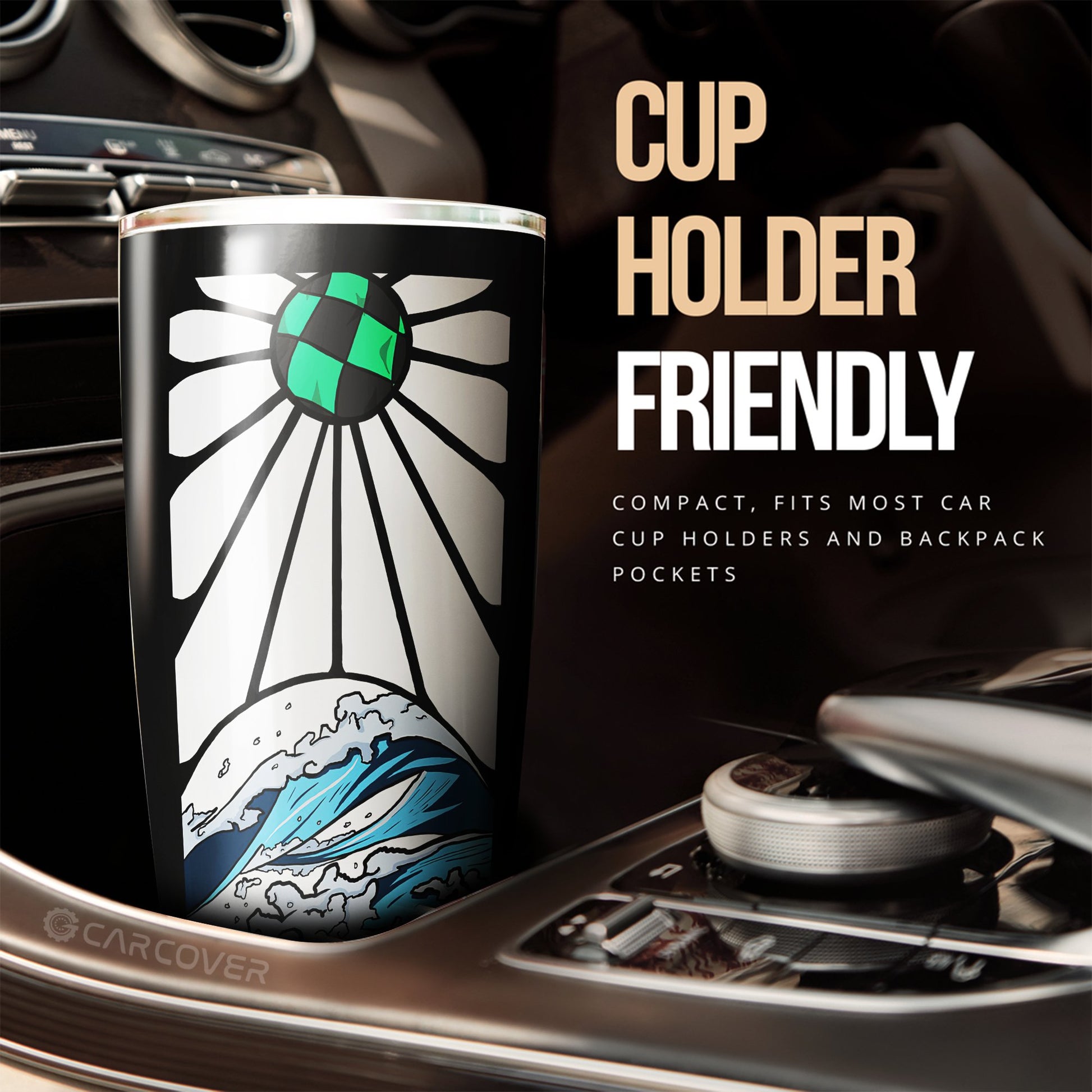 Hanafuda Great Wave Tumbler Cup Custom Car Interior Accessories - Gearcarcover - 2