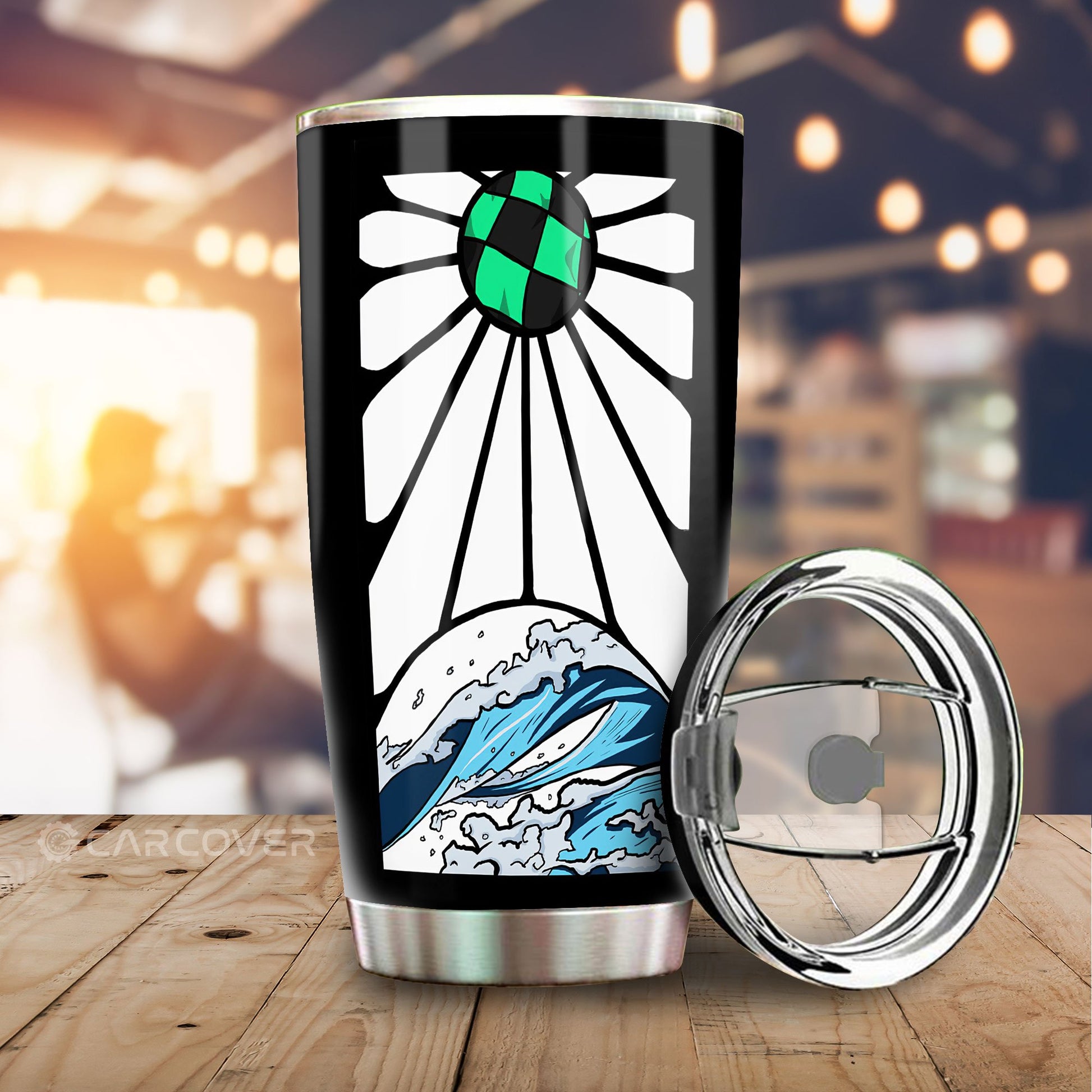 Hanafuda Great Wave Tumbler Cup Custom Car Interior Accessories - Gearcarcover - 1