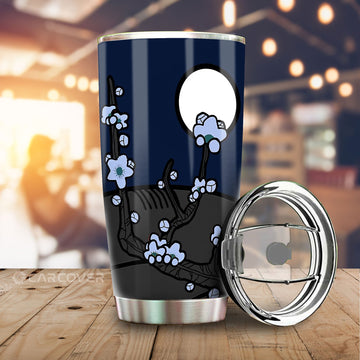 Hanafuda Night Blue Tumbler Cup Custom Car Interior Accessories - Gearcarcover - 1
