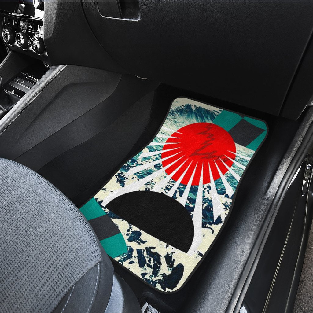 Hanafuda Rising Sun Car Floor Mats Custom Great Wave Car Accessories - Gearcarcover - 4