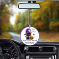Happy Halloween From Your Friend Black Cat Ornament Custom Name Pumpkin Car Accessories Halloween - Gearcarcover - 3