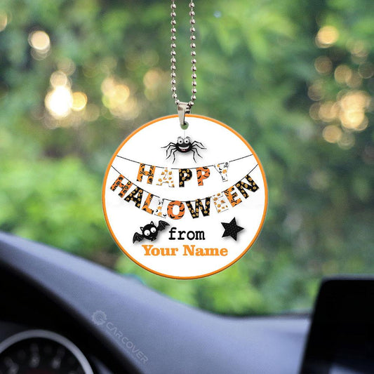 Happy Halloween Personalized Ornament Custom Name Car Interior Accessories - Gearcarcover - 2