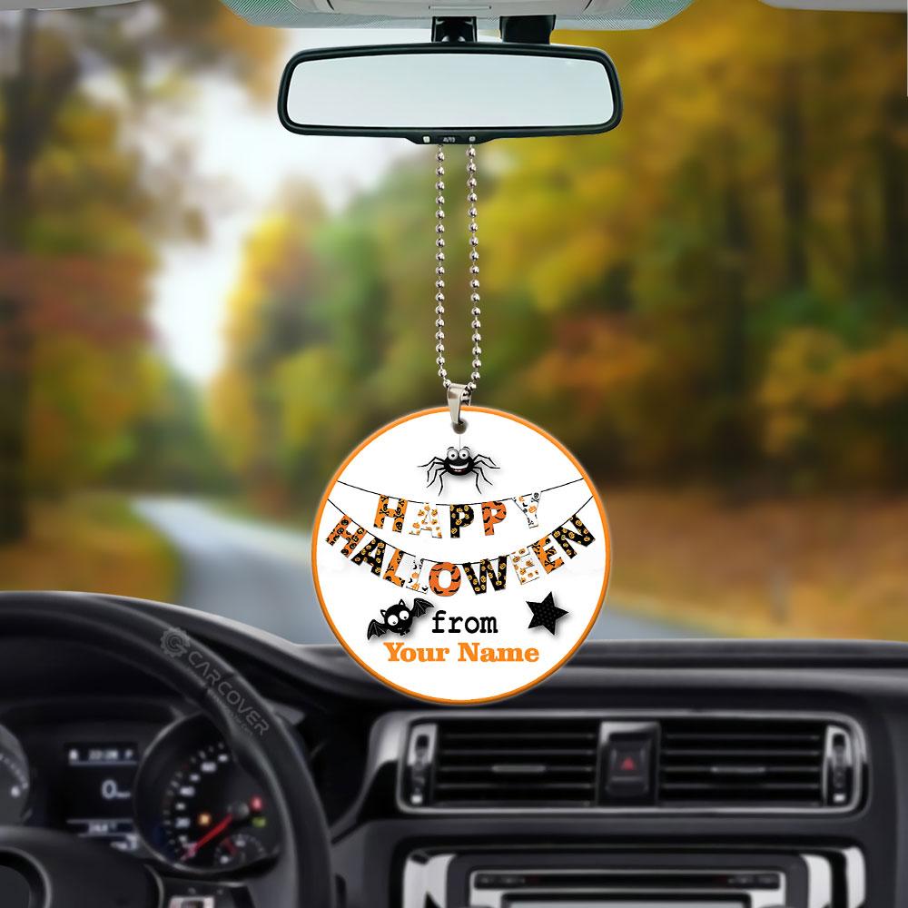 Happy Halloween Personalized Ornament Custom Name Car Interior Accessories - Gearcarcover - 3