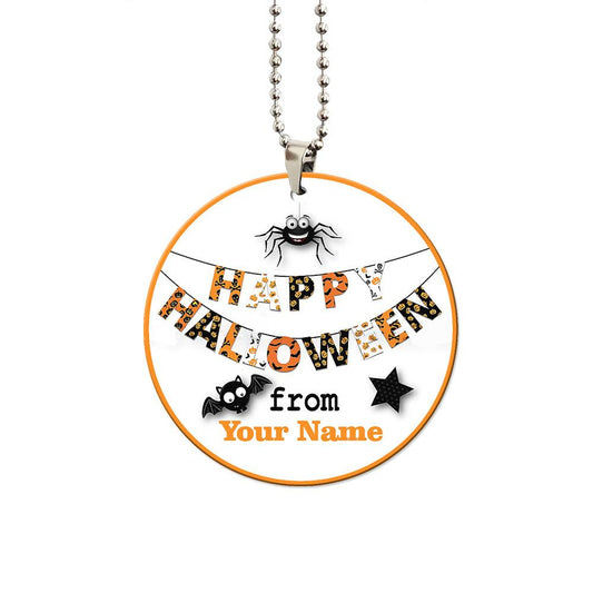 Happy Halloween Personalized Ornament Custom Name Car Interior Accessories - Gearcarcover - 1