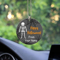 Happy Halloween Skeleton Ornament Custom Name Car Interior Accessories - Gearcarcover - 2