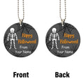 Happy Halloween Skeleton Ornament Custom Name Car Interior Accessories - Gearcarcover - 4