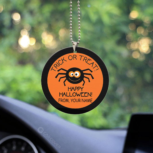 Happy Halloween Spider Trick Or Treat Ornament Custom Name Car Interior Accessories - Gearcarcover - 2