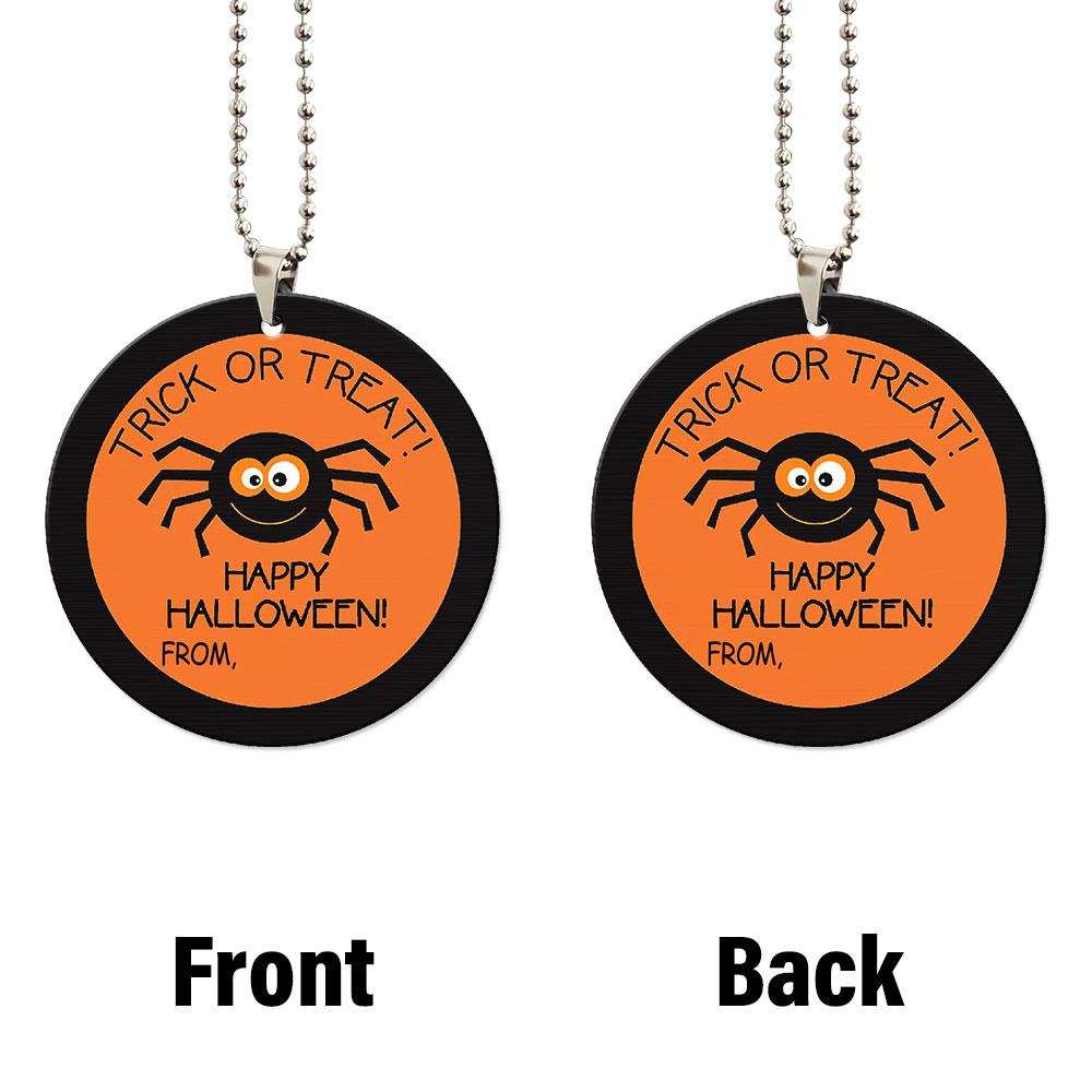 Happy Halloween Spider Trick Or Treat Ornament Custom Name Car Interior Accessories - Gearcarcover - 5