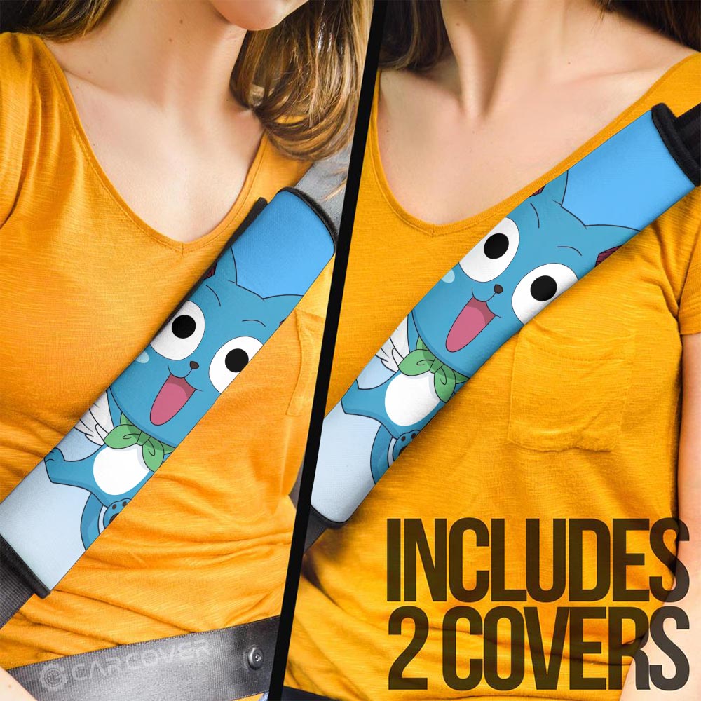 Happy Seat Belt Covers Custom Fairy Tail Anime Car Accessories - Gearcarcover - 3