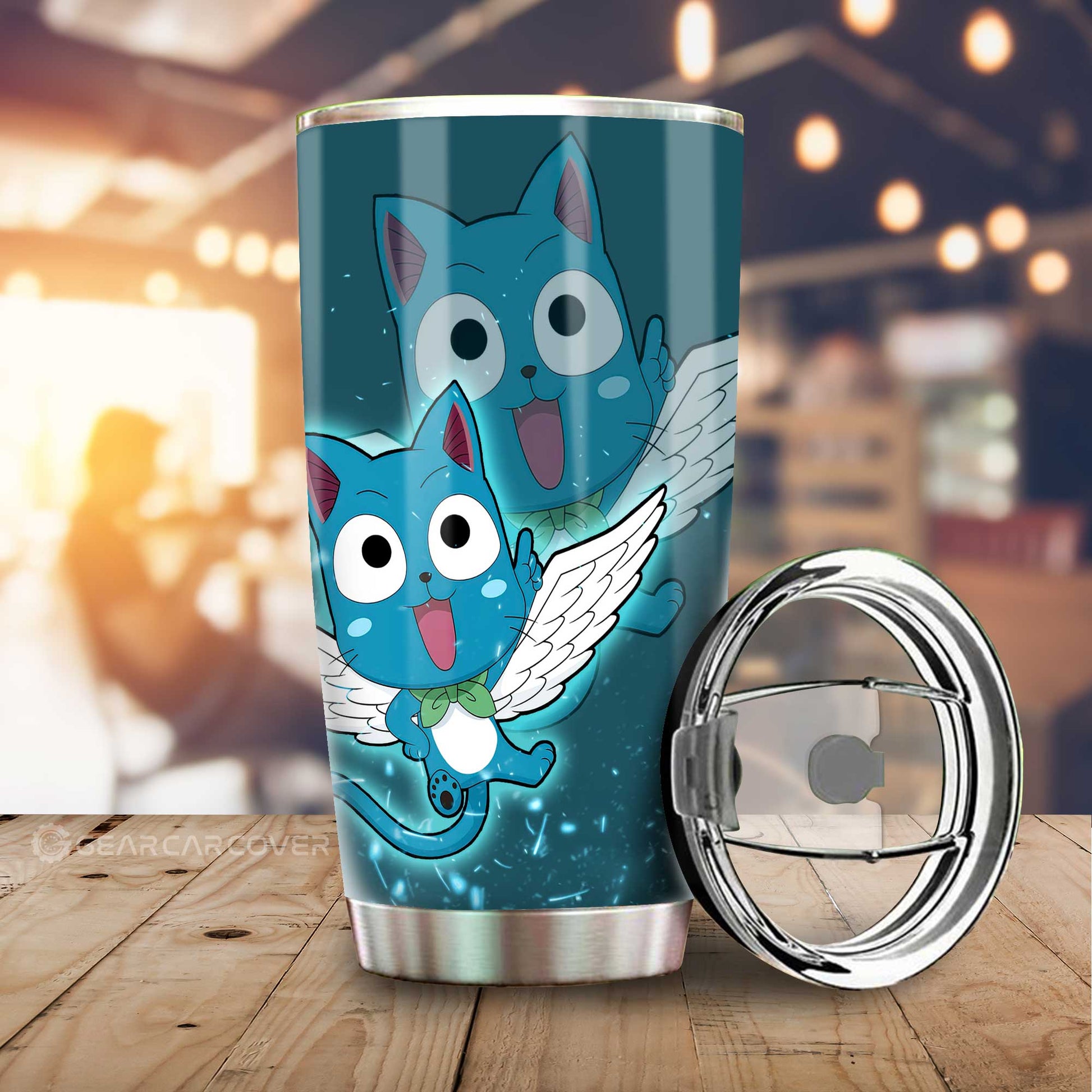 Happy Tumbler Cup Custom Fairy Tail Anime Car Accessories - Gearcarcover - 1