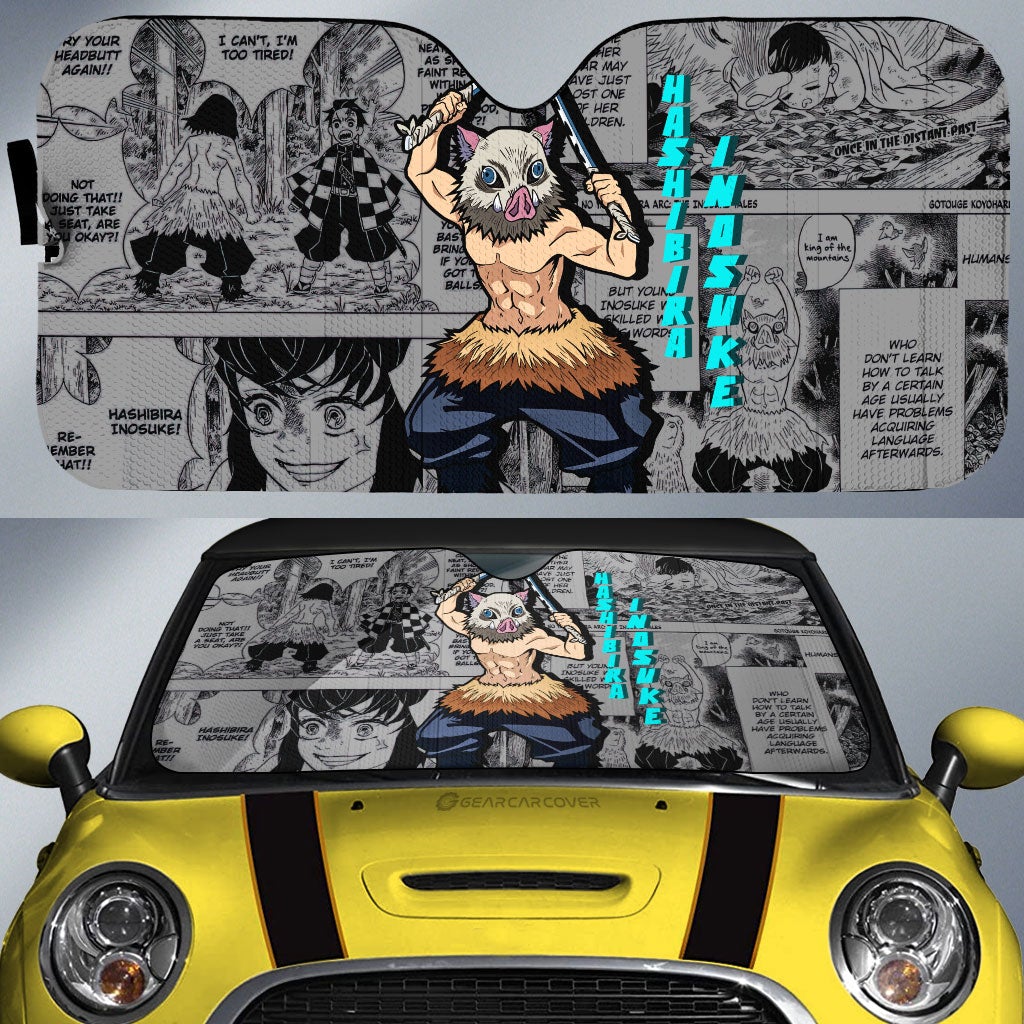 Hashibira Inosuke Car Sunshade Custom Demon Slayer Anime Mix Mangas - Gearcarcover - 1