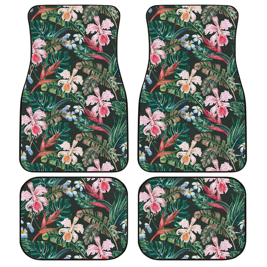 Hawaiian Car Floor Mats Custom Hibiscus Plumeria Flower Car Accessories - Gearcarcover - 1