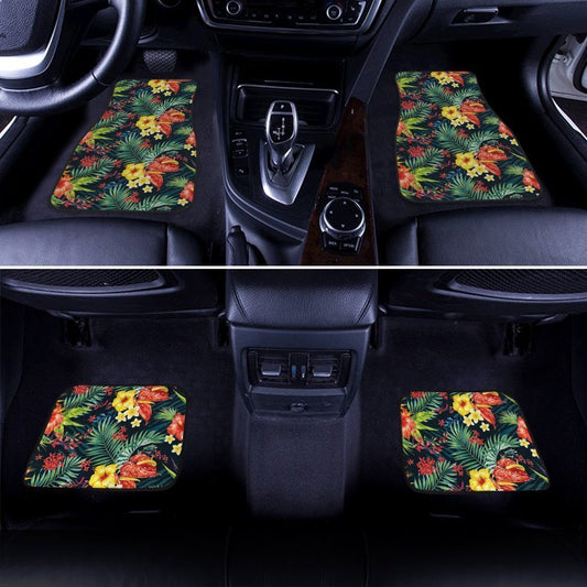 Hawaiian Car Floor Mats Custom Hibiscus Plumeria Flower Car Interior Accessories - Gearcarcover - 2