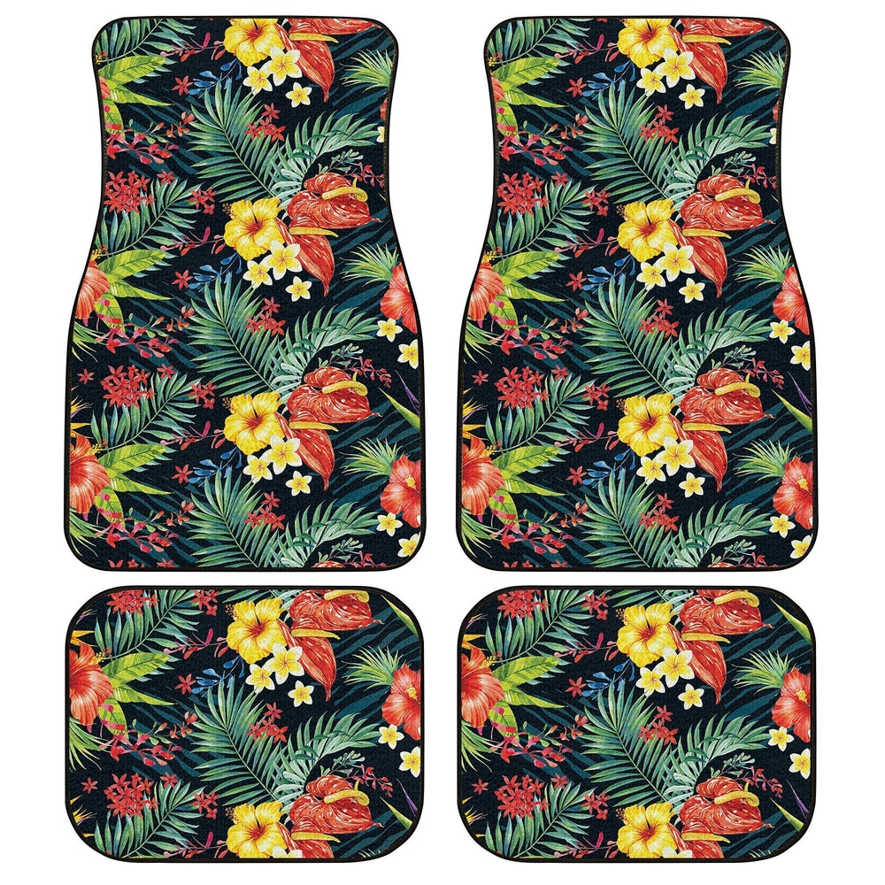 Hawaiian Car Floor Mats Custom Hibiscus Plumeria Flower Car Interior Accessories - Gearcarcover - 1