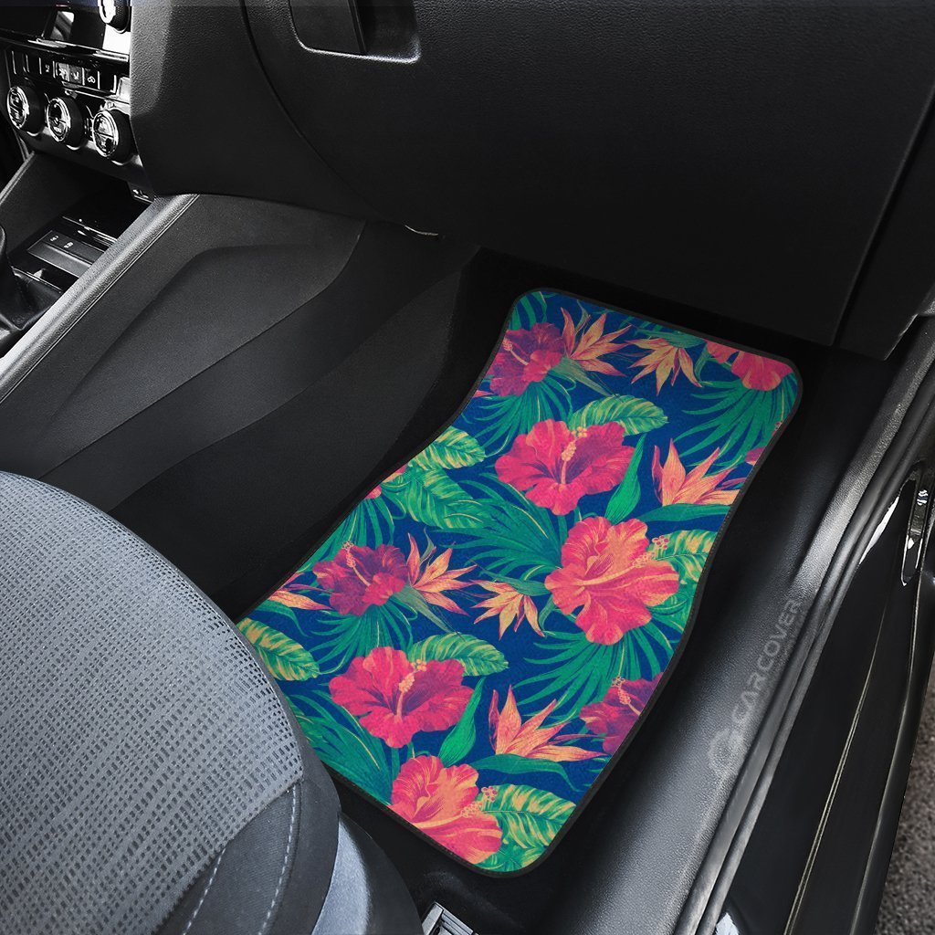 Hawaiian Car Floor Mats Custom Hibiscus Tropical Flower Leaves Car Accessories - Gearcarcover - 4