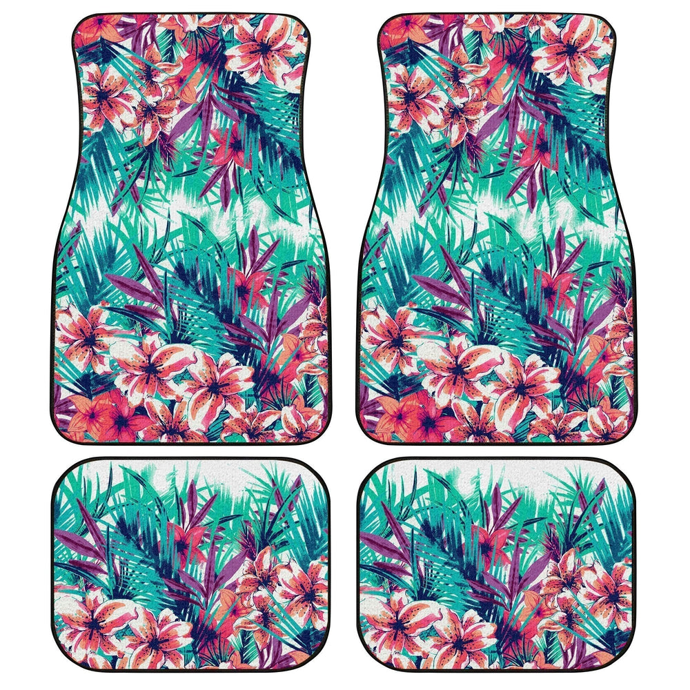 Hawaiian Car Floor Mats Custom Tropical Flower Car Accessories - Gearcarcover - 1