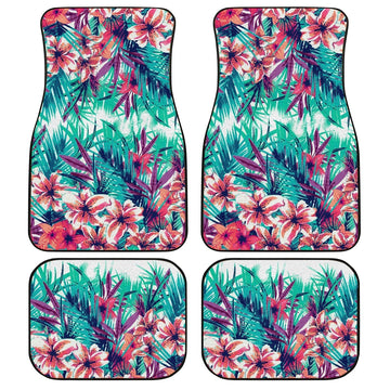 Hawaiian Car Floor Mats Custom Tropical Flower Car Accessories - Gearcarcover - 1