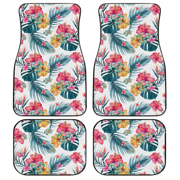 Hawaiian Car Floor Mats Custom Tropical Flowers Car Accessories - Gearcarcover - 1