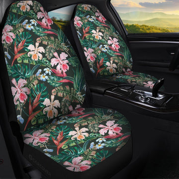 Hawaiian Car Seat Covers Custom Hibiscus Plumeria Flower Car Accessories - Gearcarcover - 1