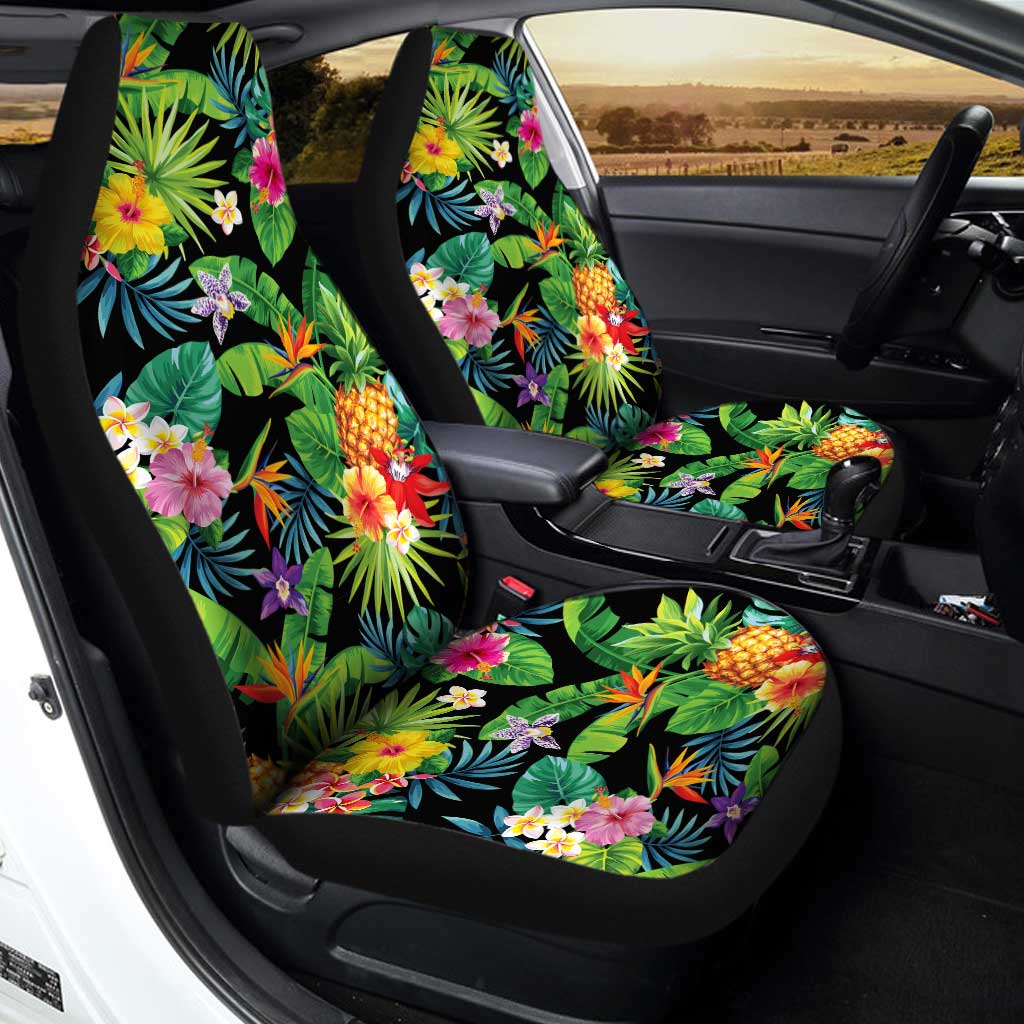 Hawaiian Car Seat Covers Custom Pineaple Tropical Flower Car Accessori